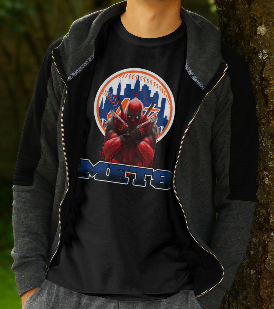 Mets Baseball Meets Deadpool Crossover For New York Fans T-Shirt
