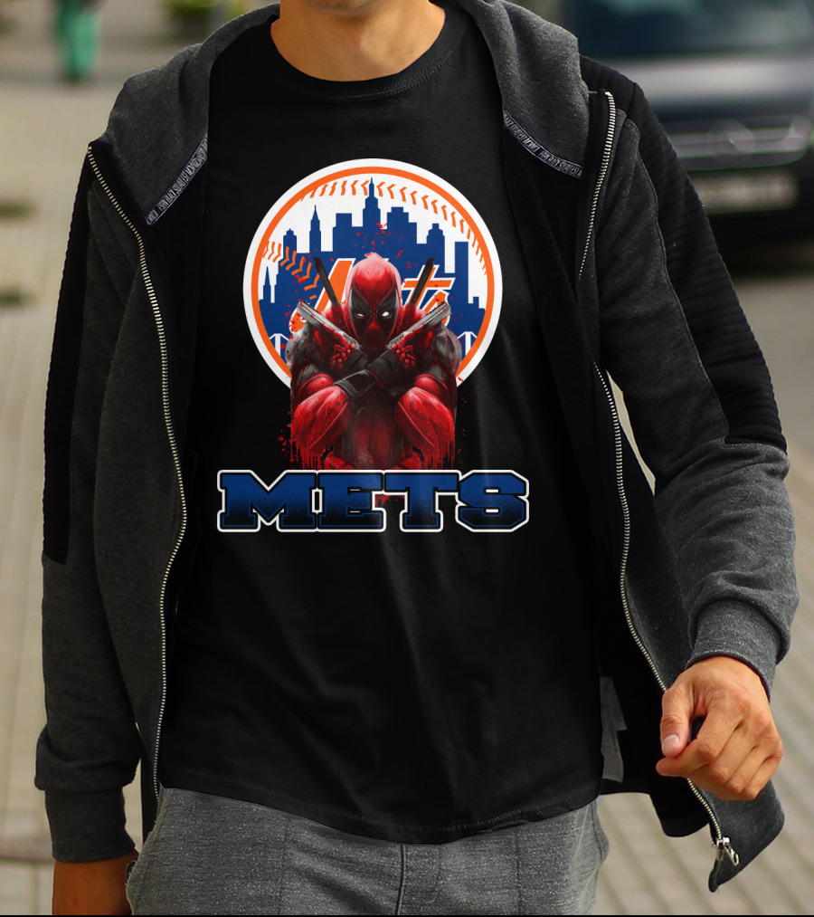 Mets Baseball Meets Deadpool Crossover For New York Fans T-Shirt