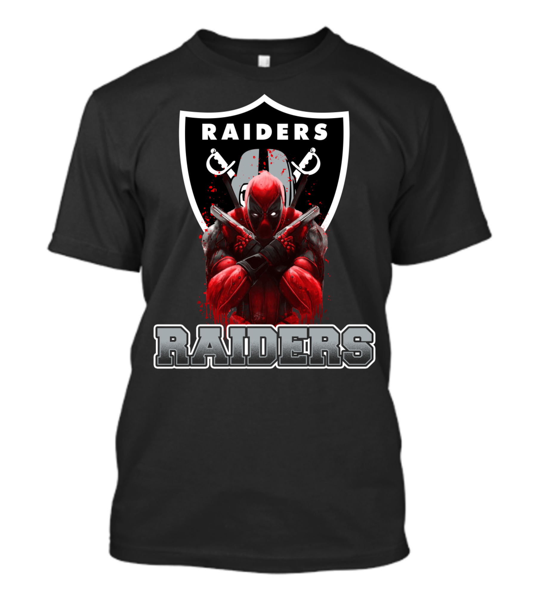 Deadpool Raiders Crossover For Oakland Raiders Fans T-Shirt