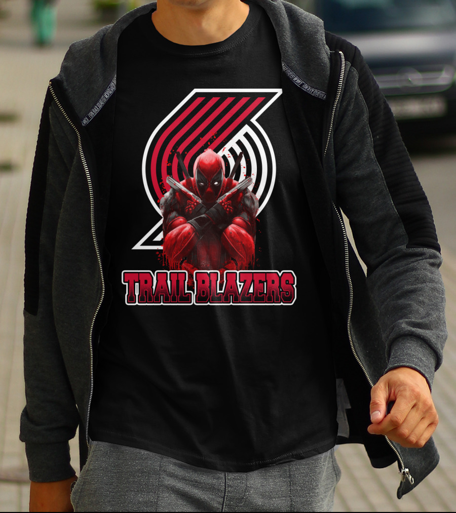 Trail Blazers Deadpool Crossover Fans Love T-Shirt