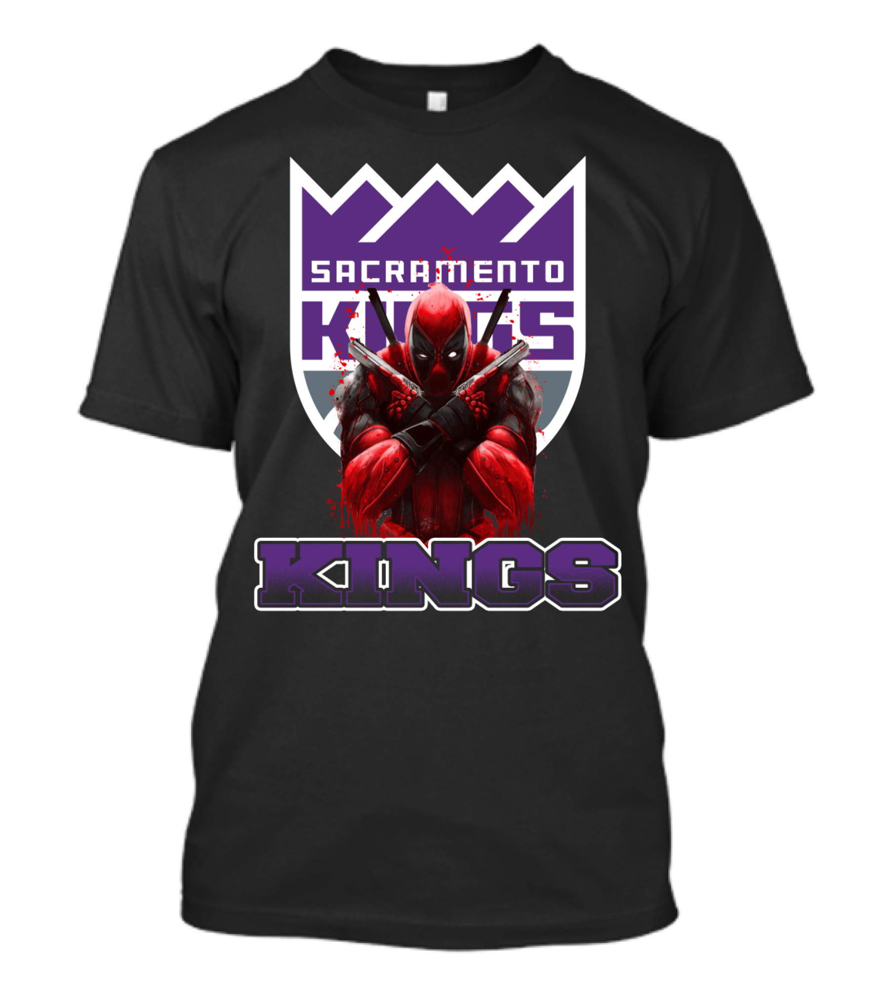 Sacramento Kings Deadpool Crossover Fan Logo T-Shirt