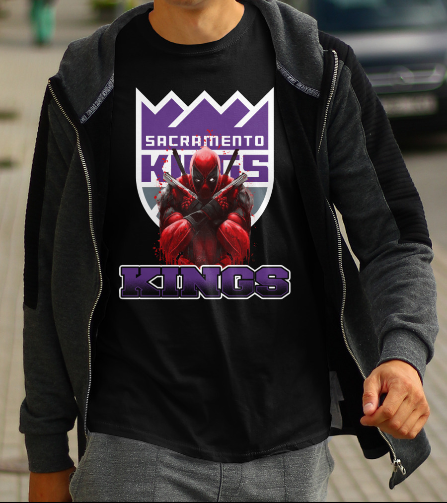 Sacramento Kings Deadpool Crossover Fan Logo T-Shirt