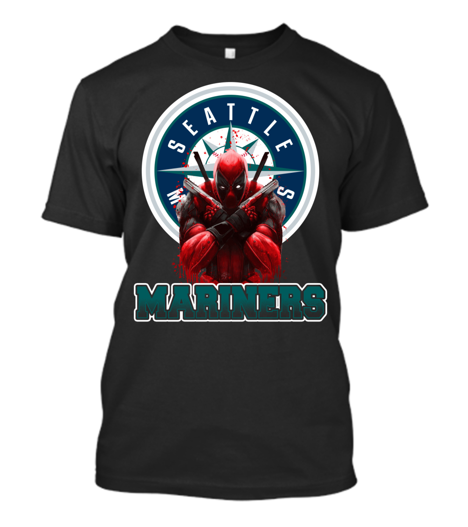 Seattle Mariners Deadpool Mashup Mariners Fan Gear T-Shirt