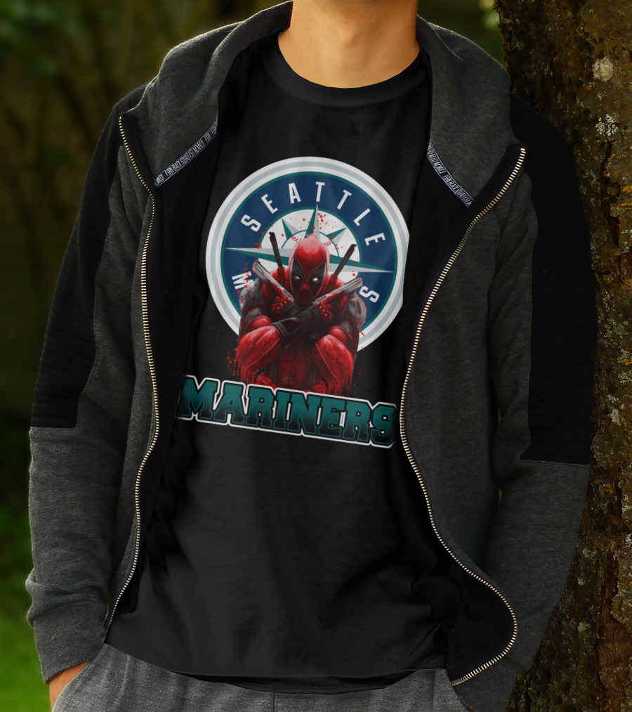 Seattle Mariners Deadpool Mashup Mariners Fan Gear T-Shirt