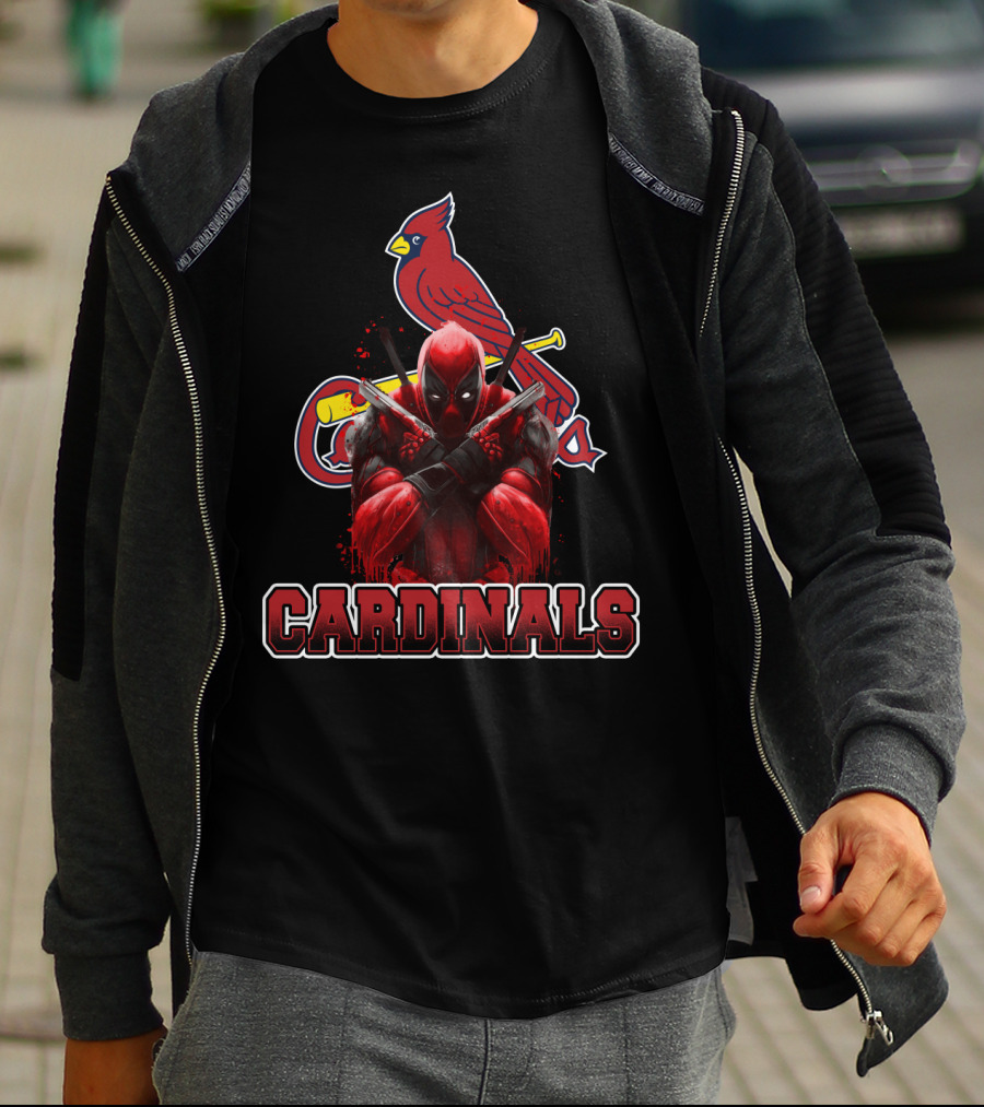 St. Louis Cardinals Deadpool Crossover For Baseball And Marvel Fans T-Shirt