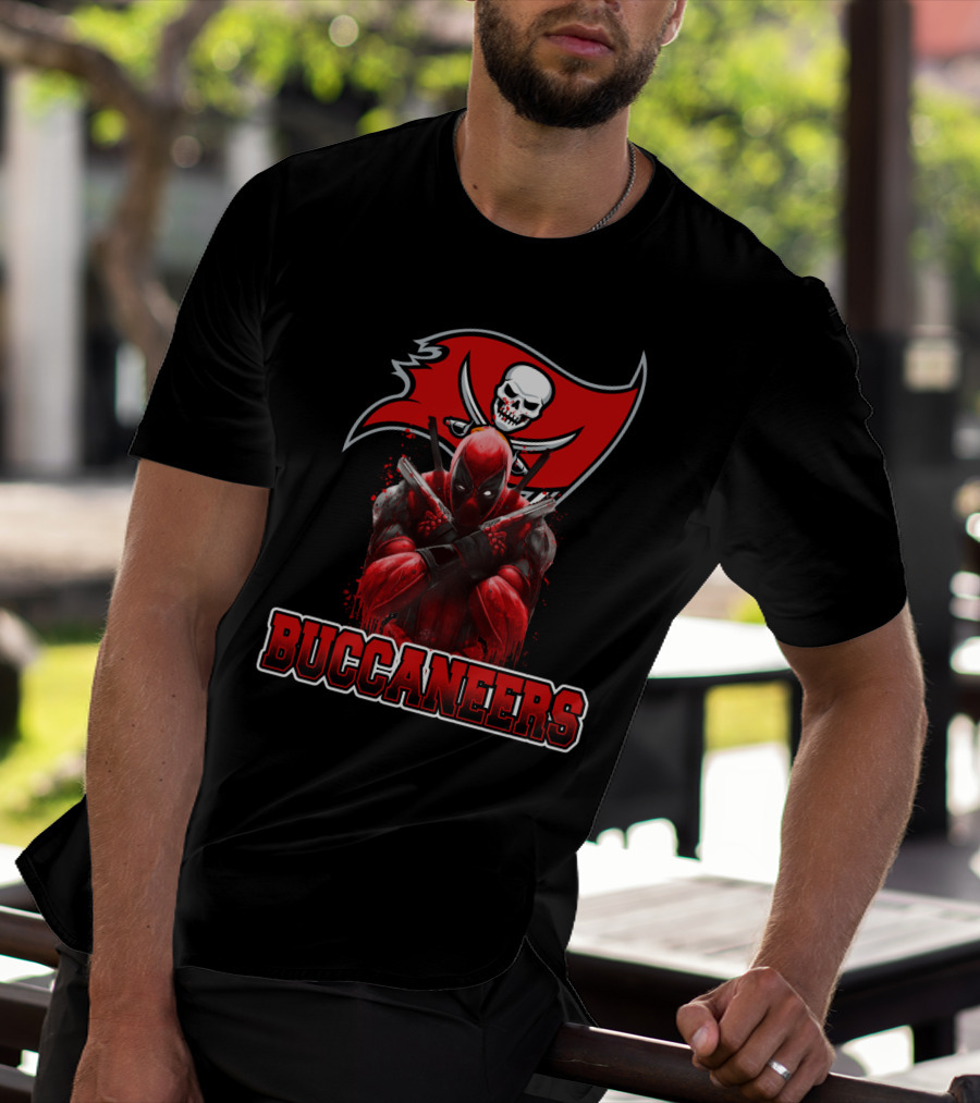Tampa Bay Buccaneers Deadpool Crossover Fans NFL Football Marvel Comics T-Shirt