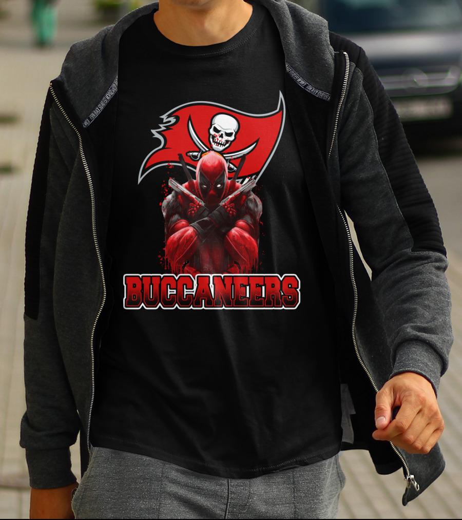 Tampa Bay Buccaneers Deadpool Crossover Fans NFL Football Marvel Comics T-Shirt