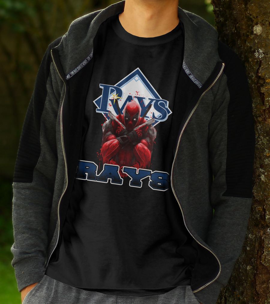 Deadpool Meets Rays Baseball Fans Collaboration Featuring Iconic Rays T-Shirt
