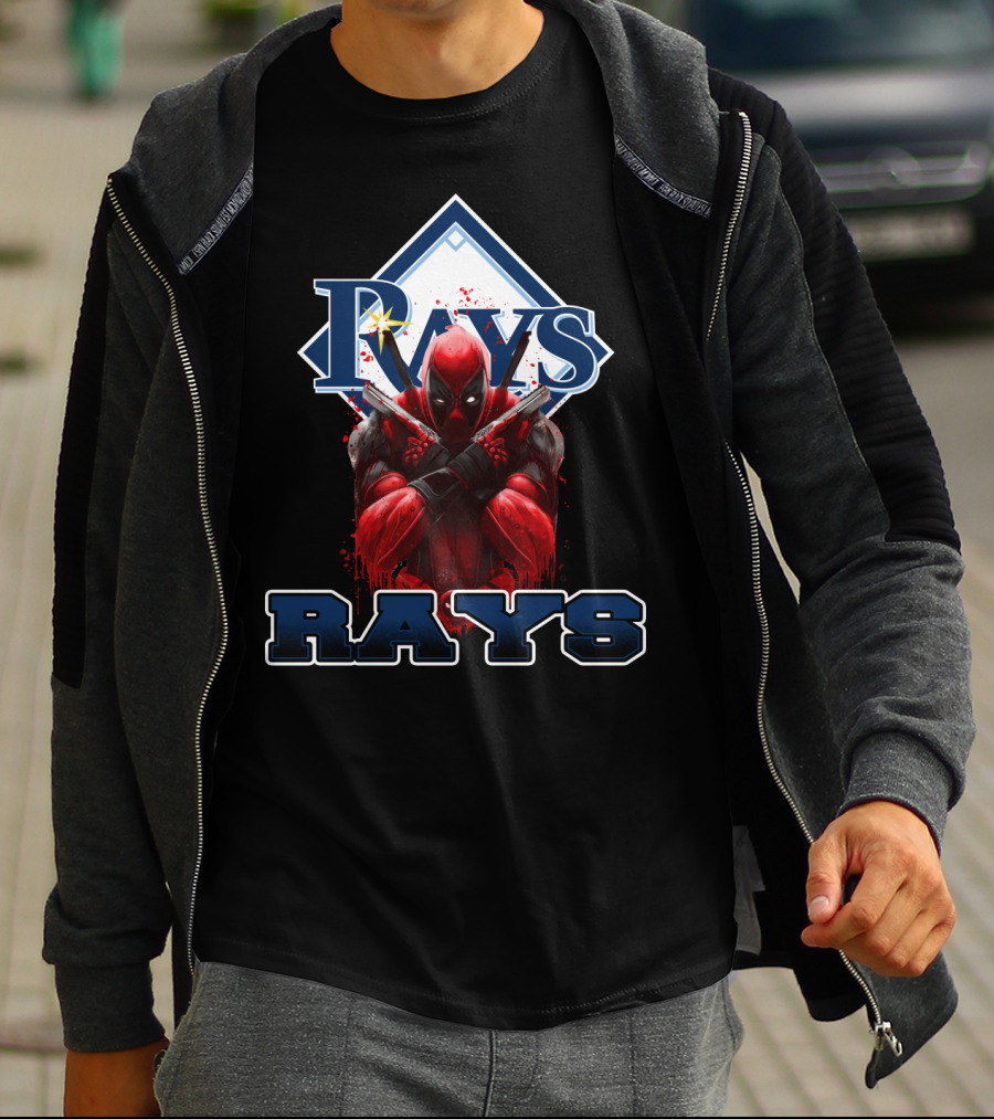 Deadpool Meets Rays Baseball Fans Collaboration Featuring Iconic Rays T-Shirt