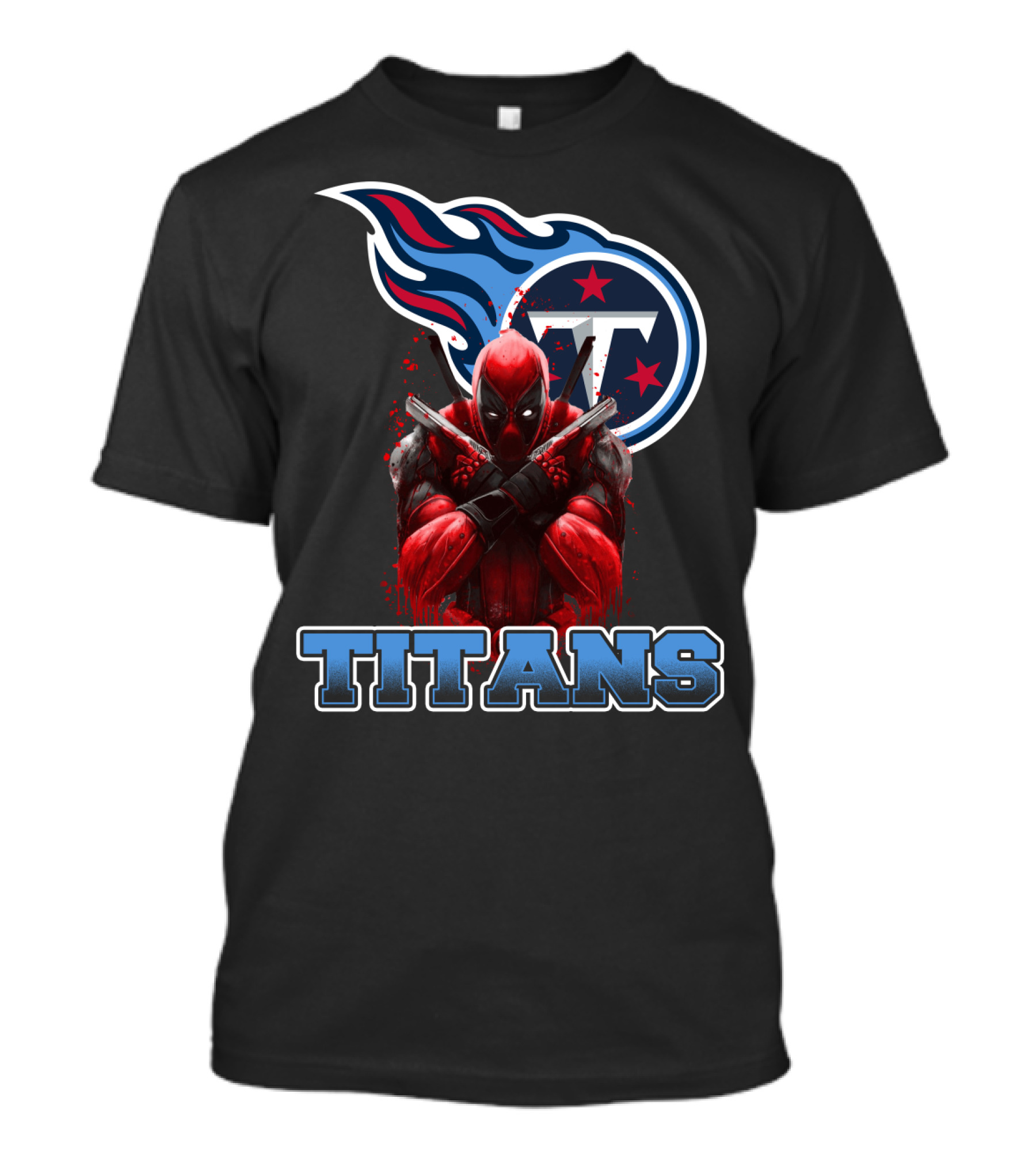Tennessee Titans Logo And Deadpool Crossover Fan Gear T-Shirt
