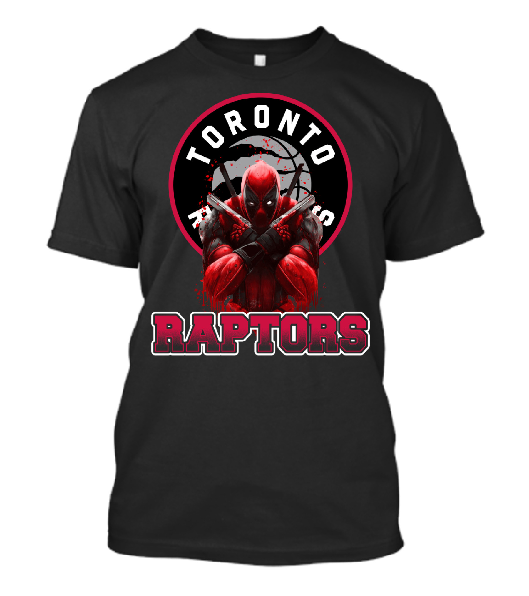 Toronto Raptors And Deadpool Collaboration Raptors Basketball Crossover T-Shirt