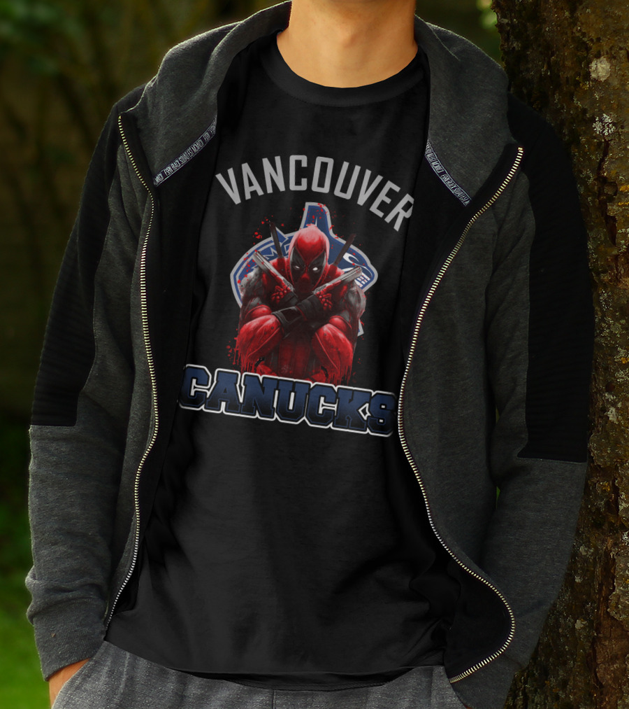 Vancouver Canucks Deadpool Crossover Fans Combo T-Shirt