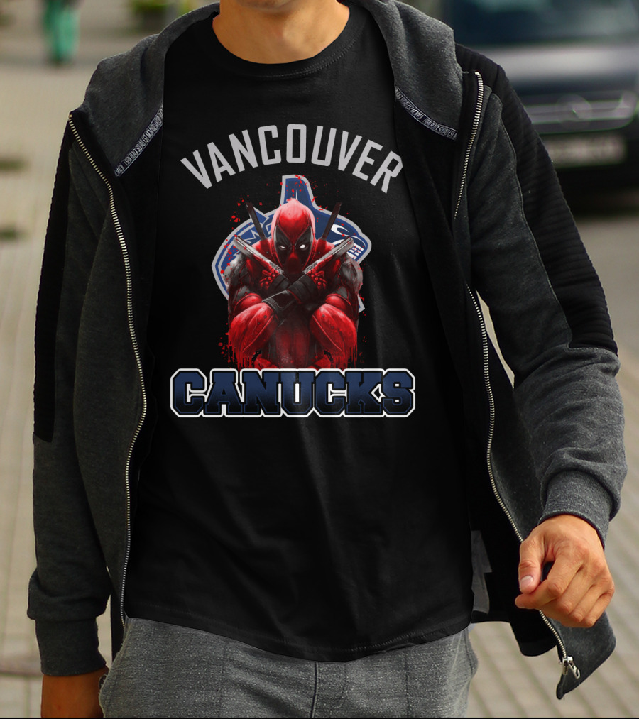 Vancouver Canucks Deadpool Crossover Fans Combo T-Shirt
