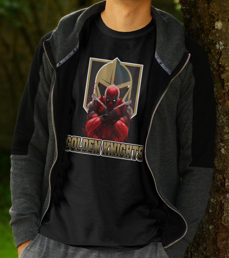 Golden Knights Deadpool Mashup NHL And Marvel Fan Crossover T-Shirt
