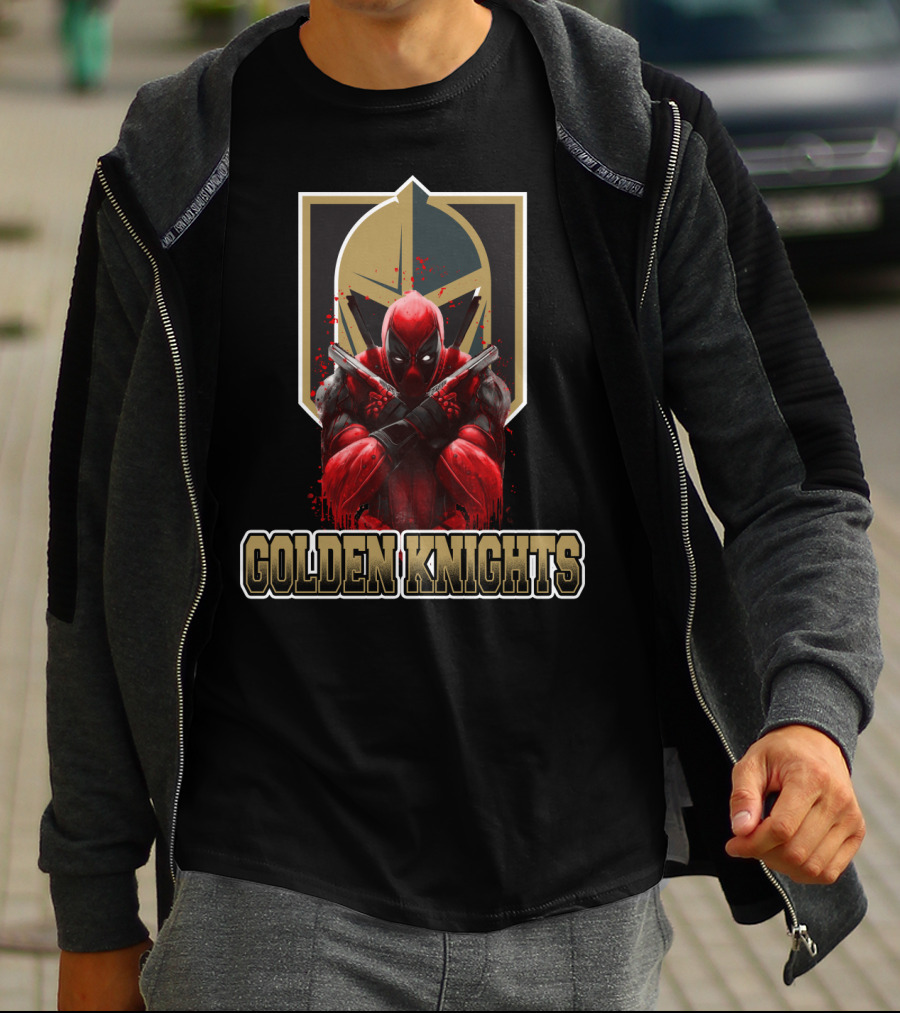 Golden Knights Deadpool Mashup NHL And Marvel Fan Crossover T-Shirt