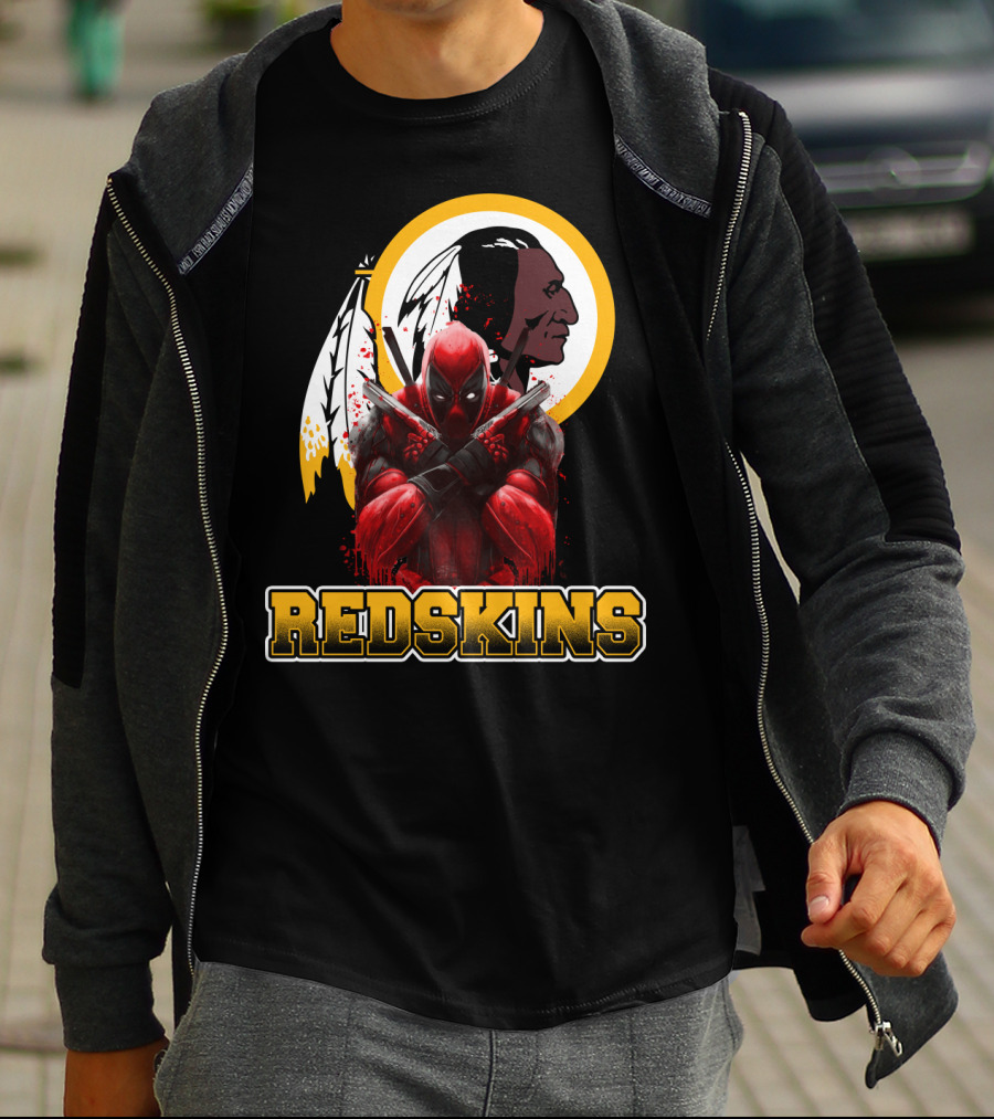 Redskins Deadpool Crossover Nfl Superhero T-Shirt