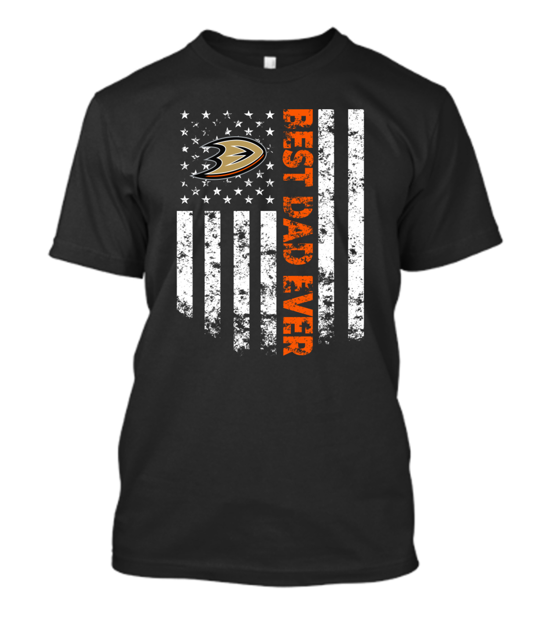 Anaheim Ducks Best Dad Ever American Flag Style T-Shirt