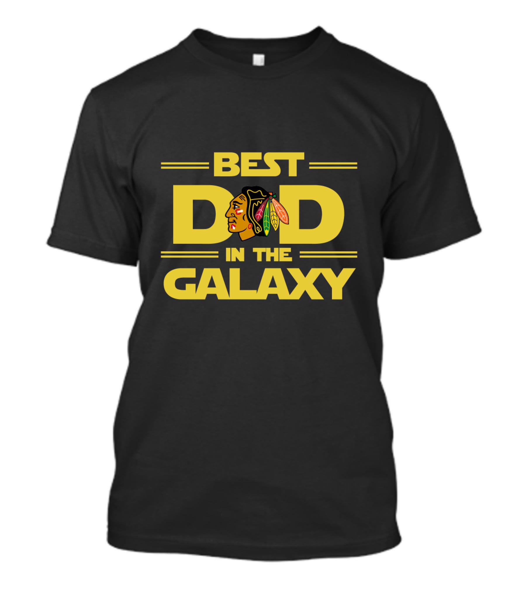Best Dad In The Galaxy Chicago Blackhawks T-Shirt