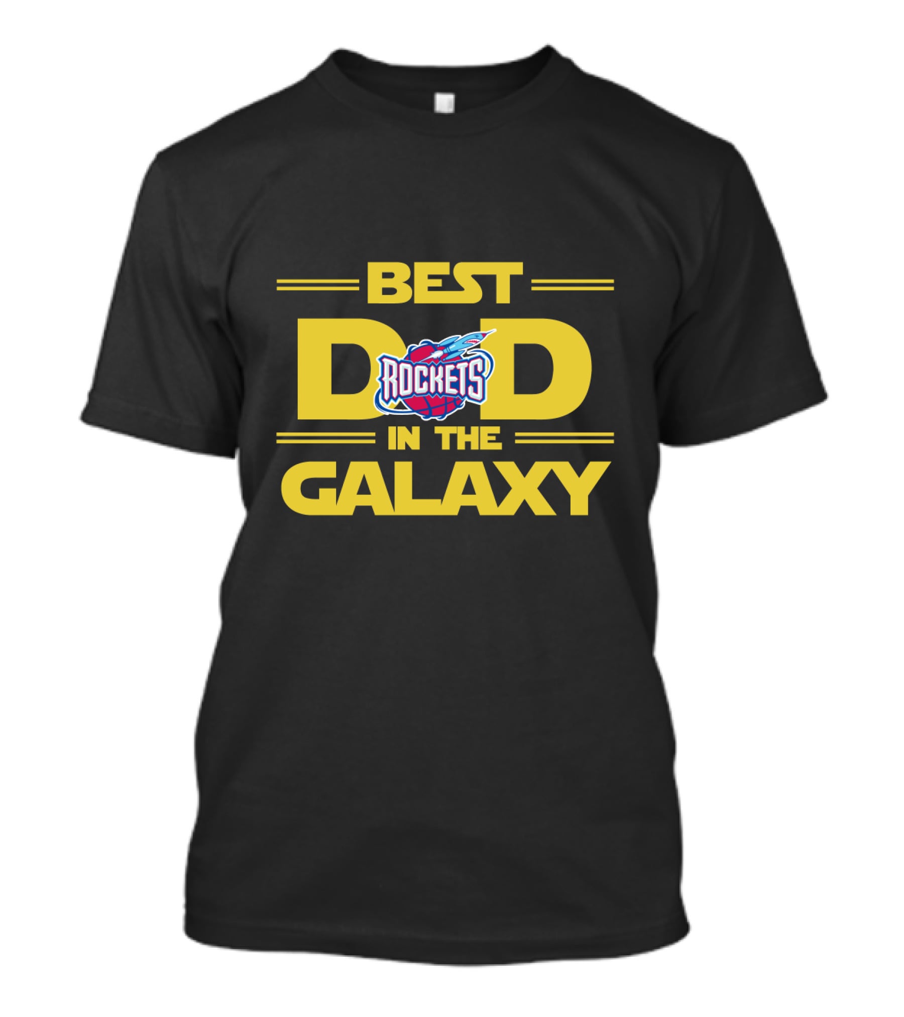 Best Rockets Dad In The Galaxy For Houston Basketball Fans T-Shirt