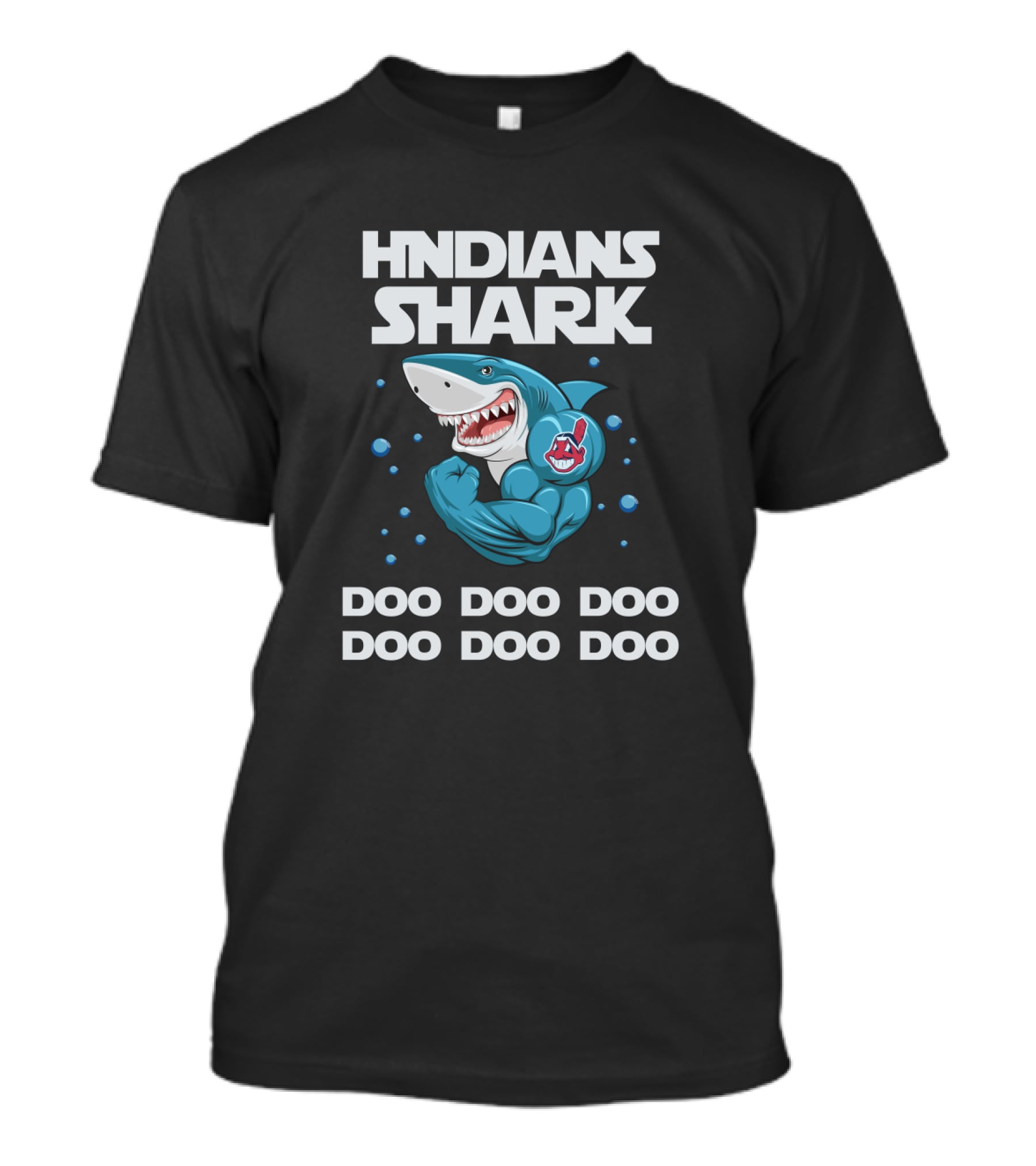 Hndians Shark Doo Doo Doo Mlb Logo-Inspired T-Shirt
