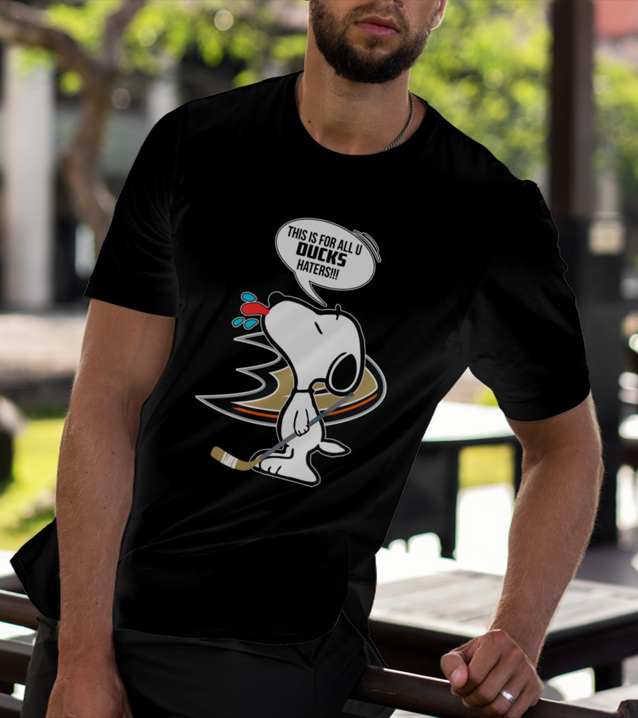 Snoopy Anaheim Ducks Haters Hockey Fan T-Shirt