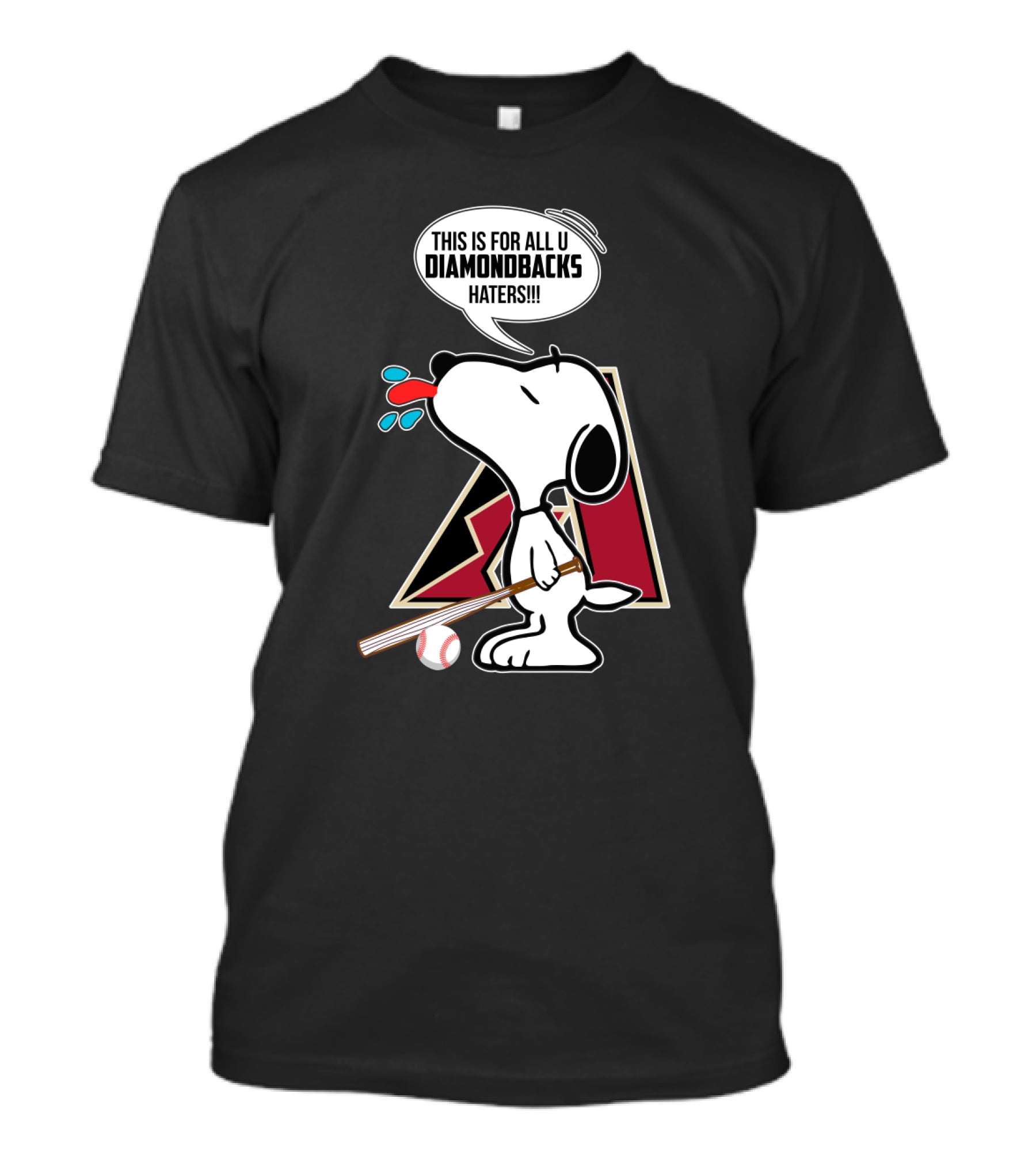 Snoopy Diamondbacks Fans Rallying Against Haters With Baseball Bat T-Shirt