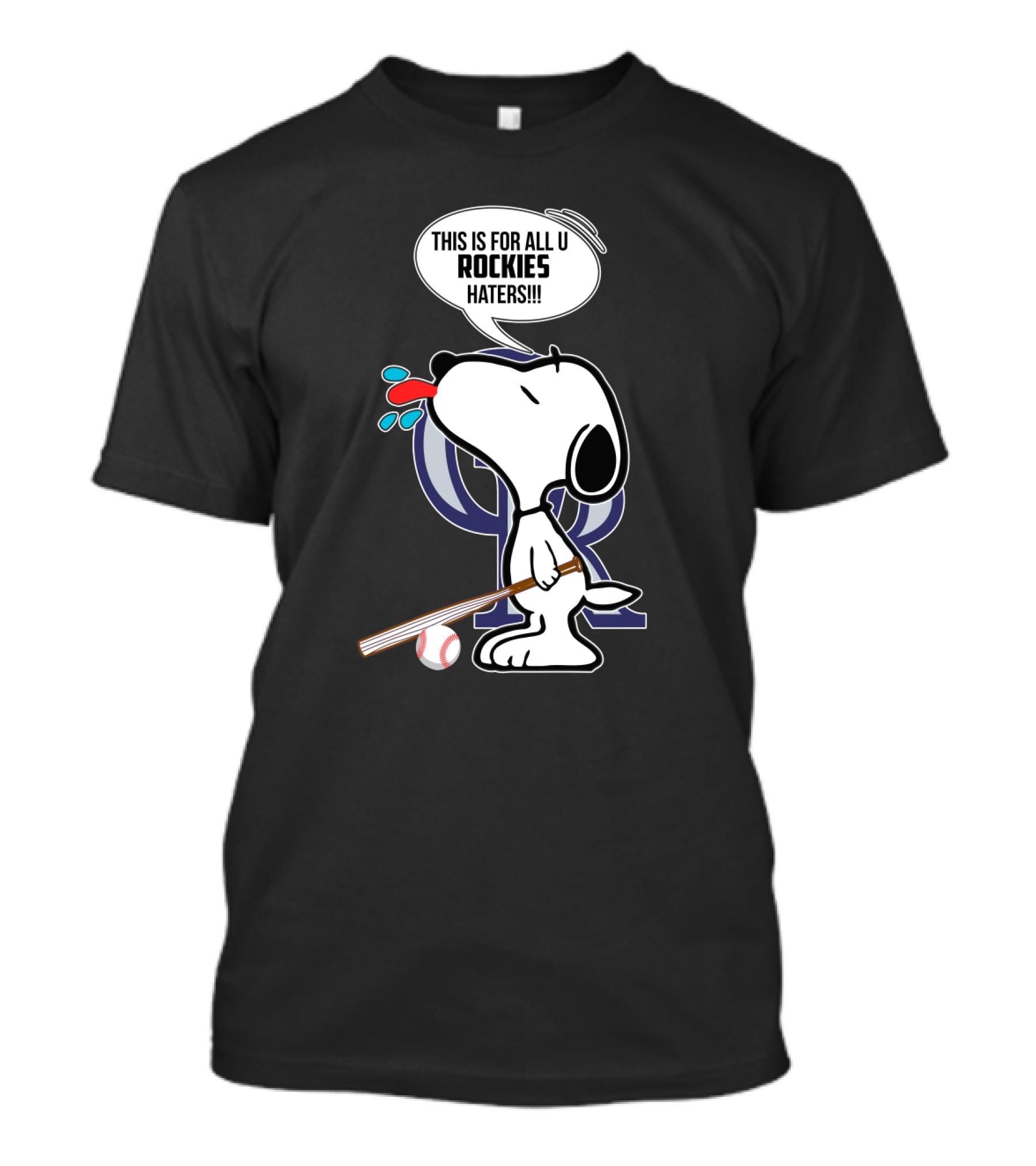 Snoopy Rockies Haters Baseball Bat T-Shirt