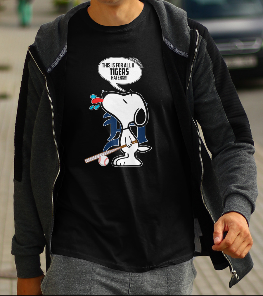 Snoopy Detroit Tigers Haters Baseball Mashup T-Shirt