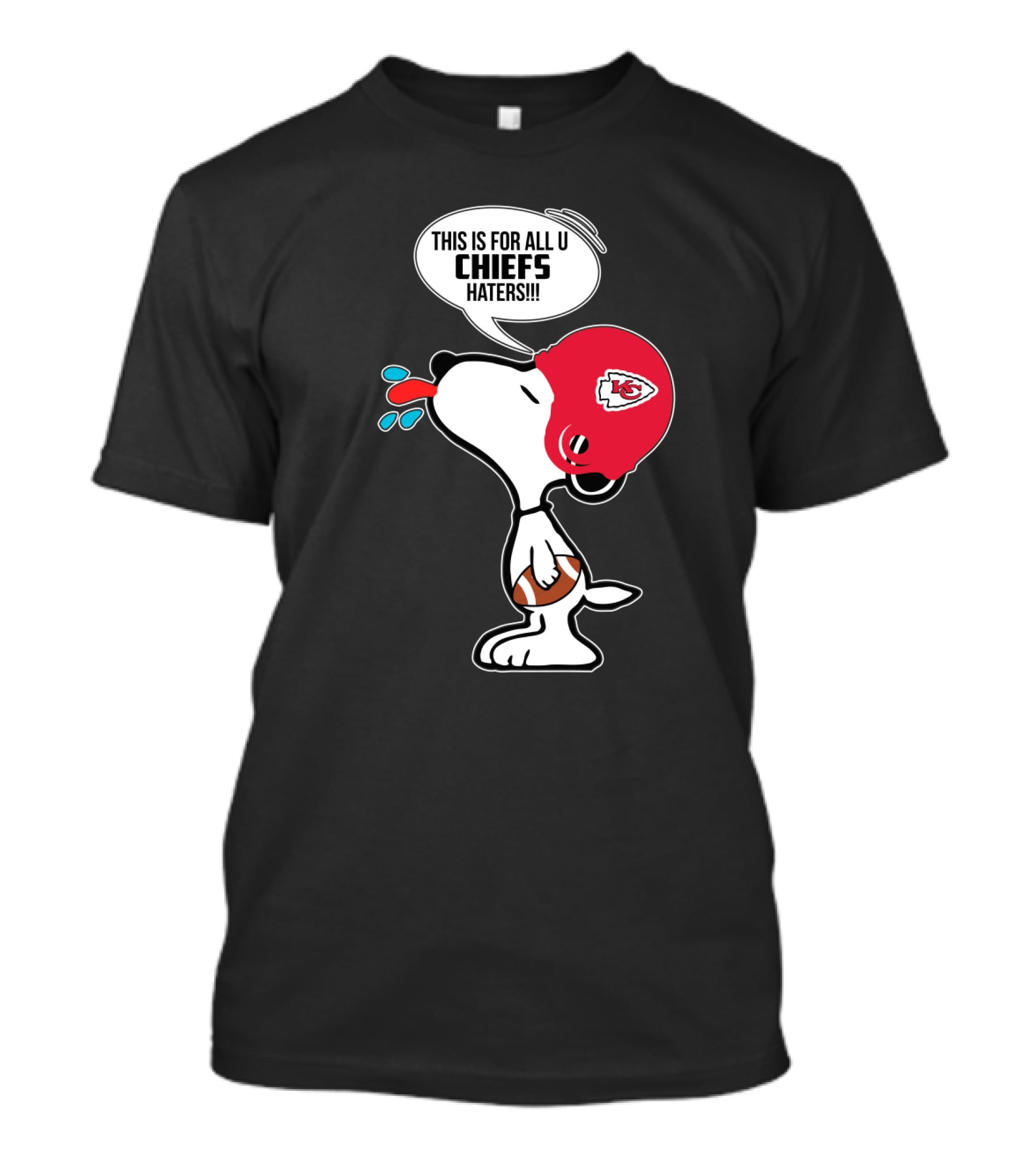 Snoopy Kansas City Chiefs Helmet Football Haters Speech Bubble T-Shirt