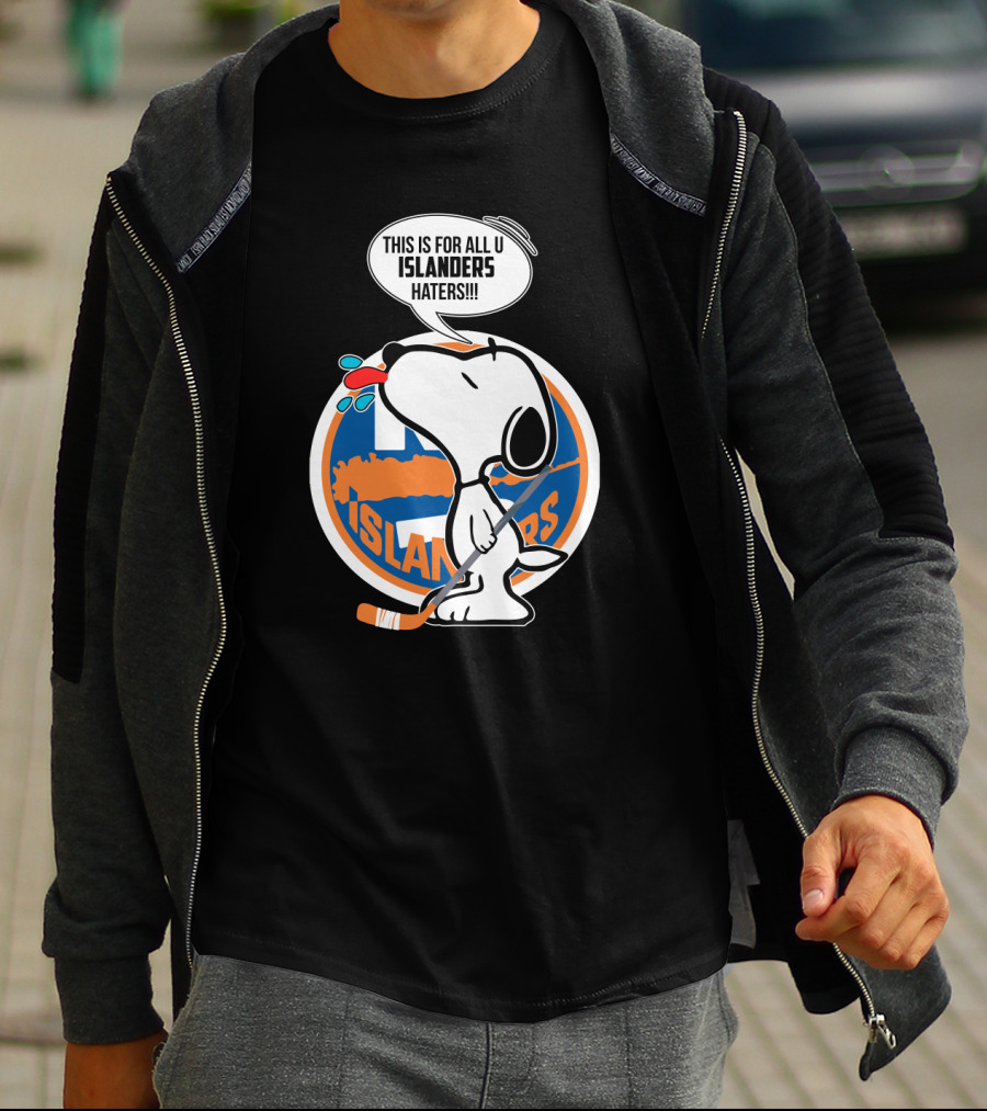 Snoopy Islanders Haters Cartoon With New York Islanders Hockey T-Shirt