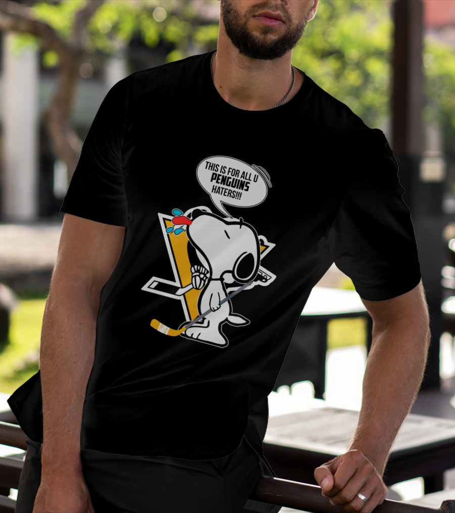 Snoopy Pittsburgh Penguins Hockey Speech Bubble Fan T-Shirt