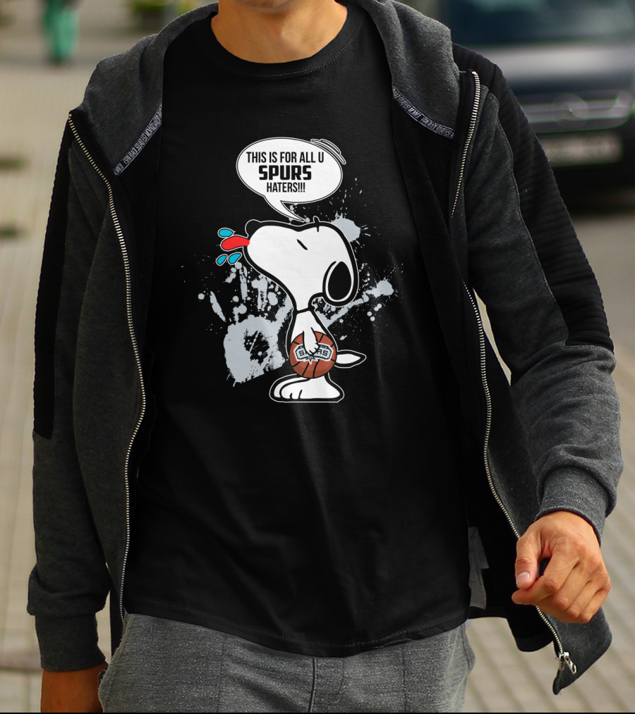 Snoopy Spurs Haters Basketball Fan Statement T-Shirt