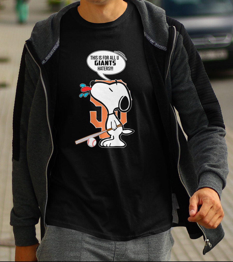 Snoopy San Francisco Giants Haters Baseball T-Shirt