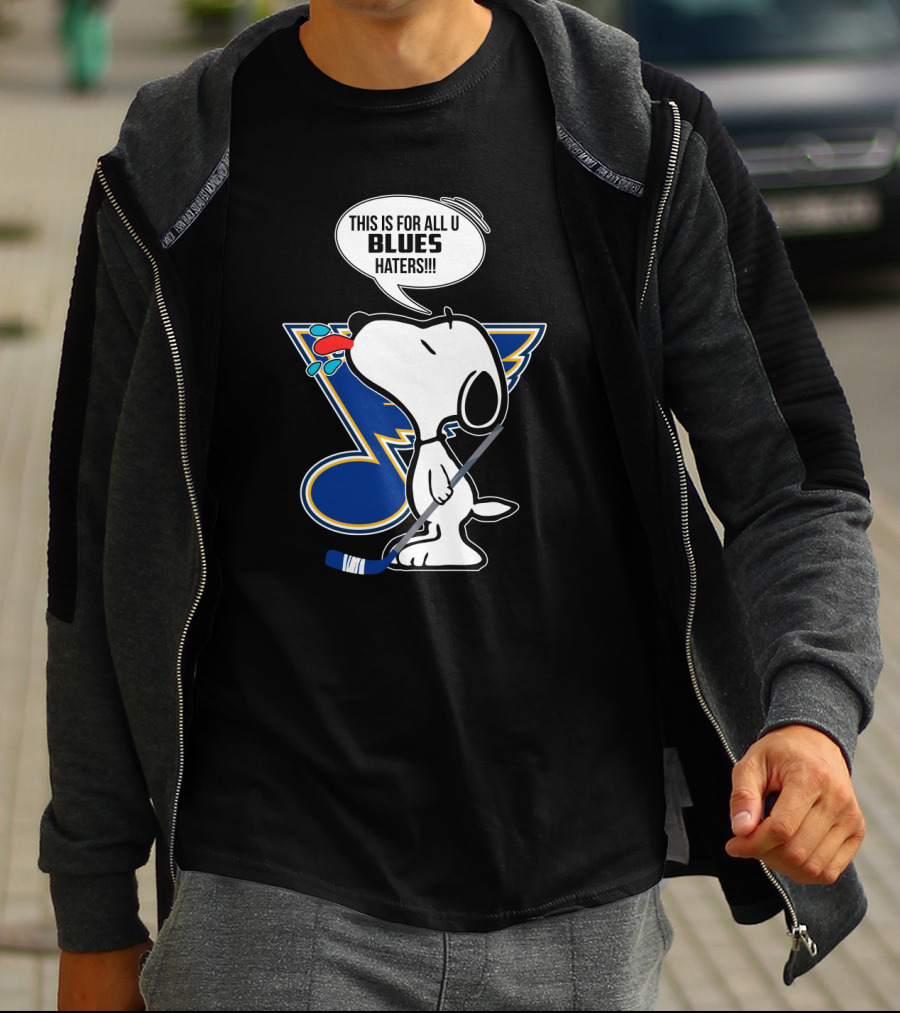 Snoopy Blues Hockey Fans For All U Haters T-Shirt
