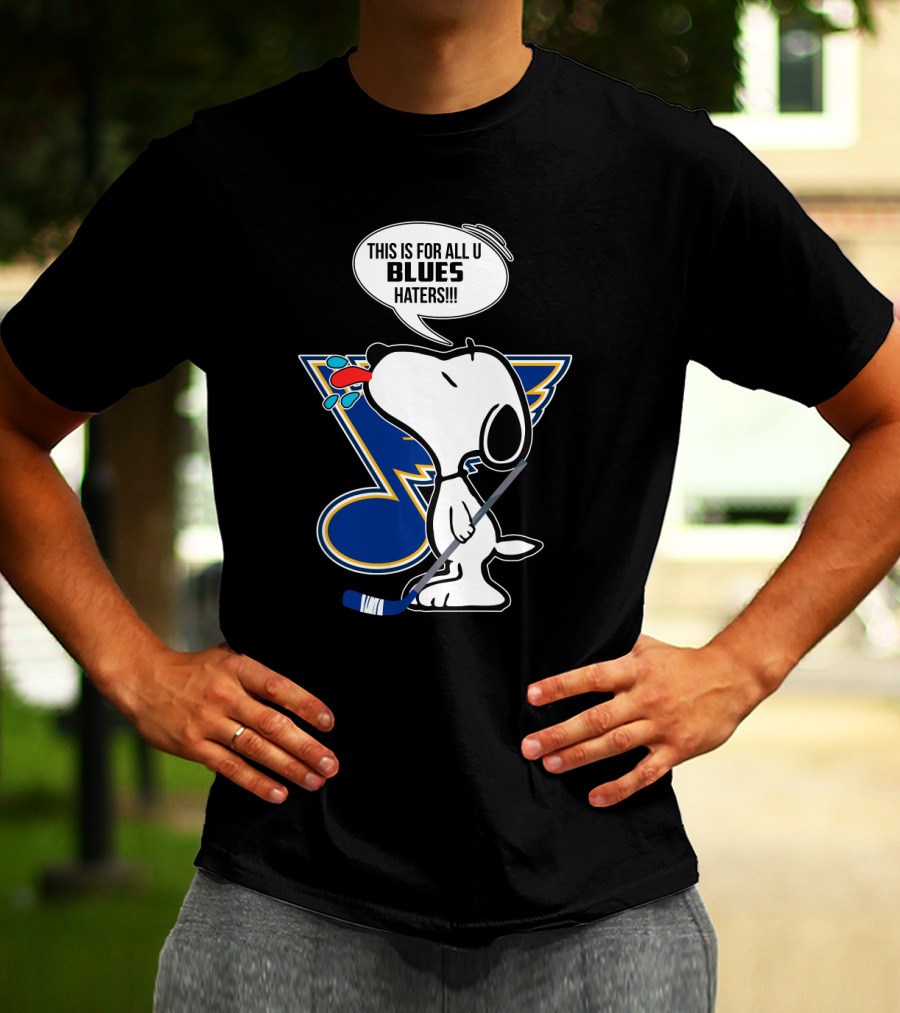 Snoopy Blues Hockey Fans For All U Haters T-Shirt