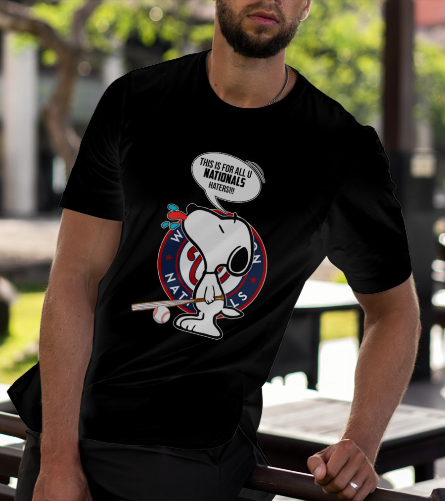 Snoopy Nationals Haters Speech Bubble With Washington Baseball T-Shirt