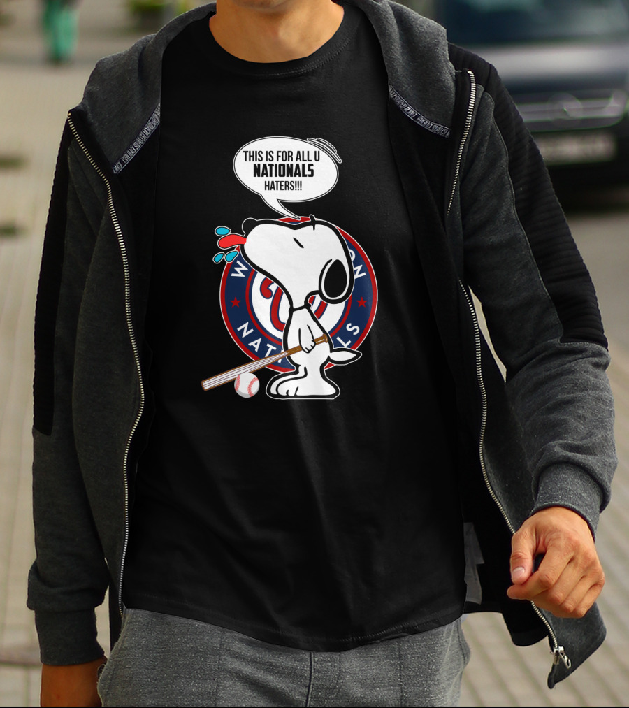 Snoopy Nationals Haters Speech Bubble With Washington Baseball T-Shirt