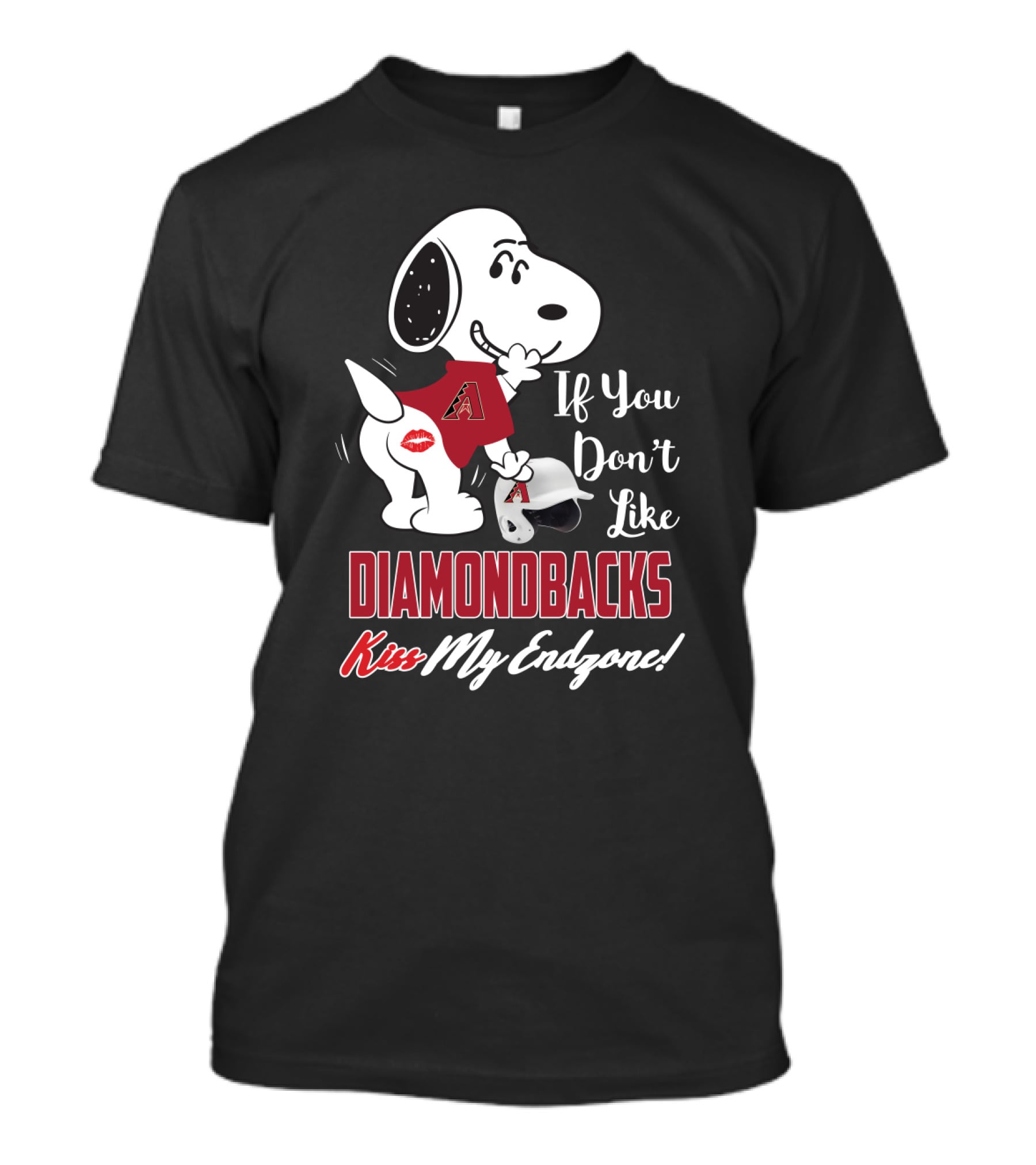 Snoopy If You Don't Like Diamondbacks Kiss My Endzone T-Shirt