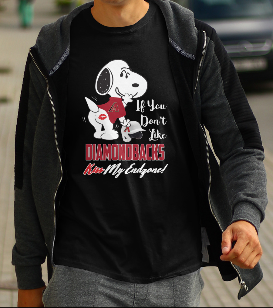 Snoopy If You Don't Like Diamondbacks Kiss My Endzone T-Shirt