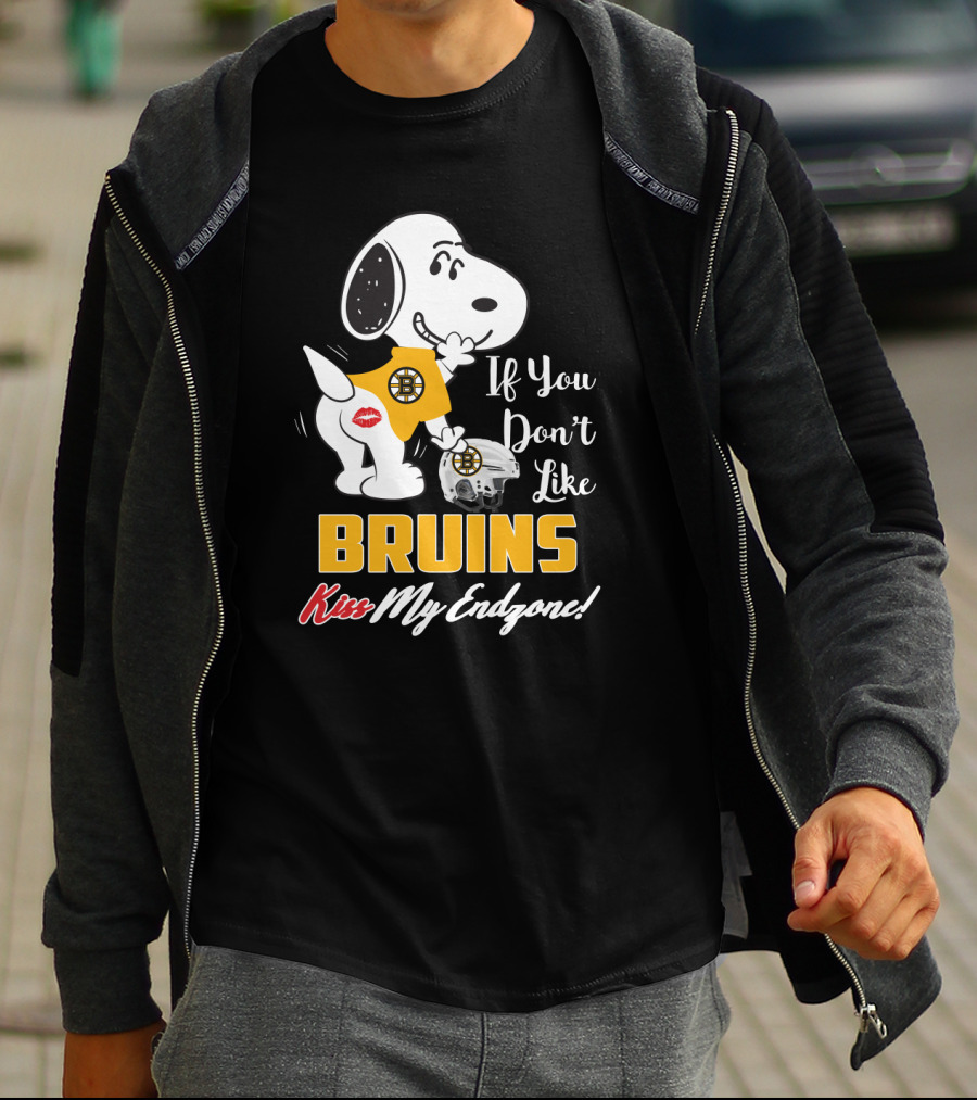 Snoopy If You Don't Like Bruins Kiss My Endzone Boston Bruins T-Shirt