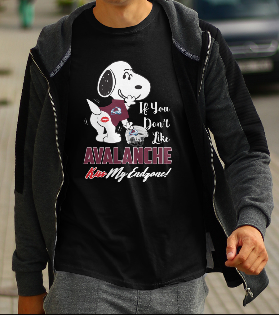 Snoopy If You Don't Like Colorado Avalanche Kiss My Endzone T-Shirt