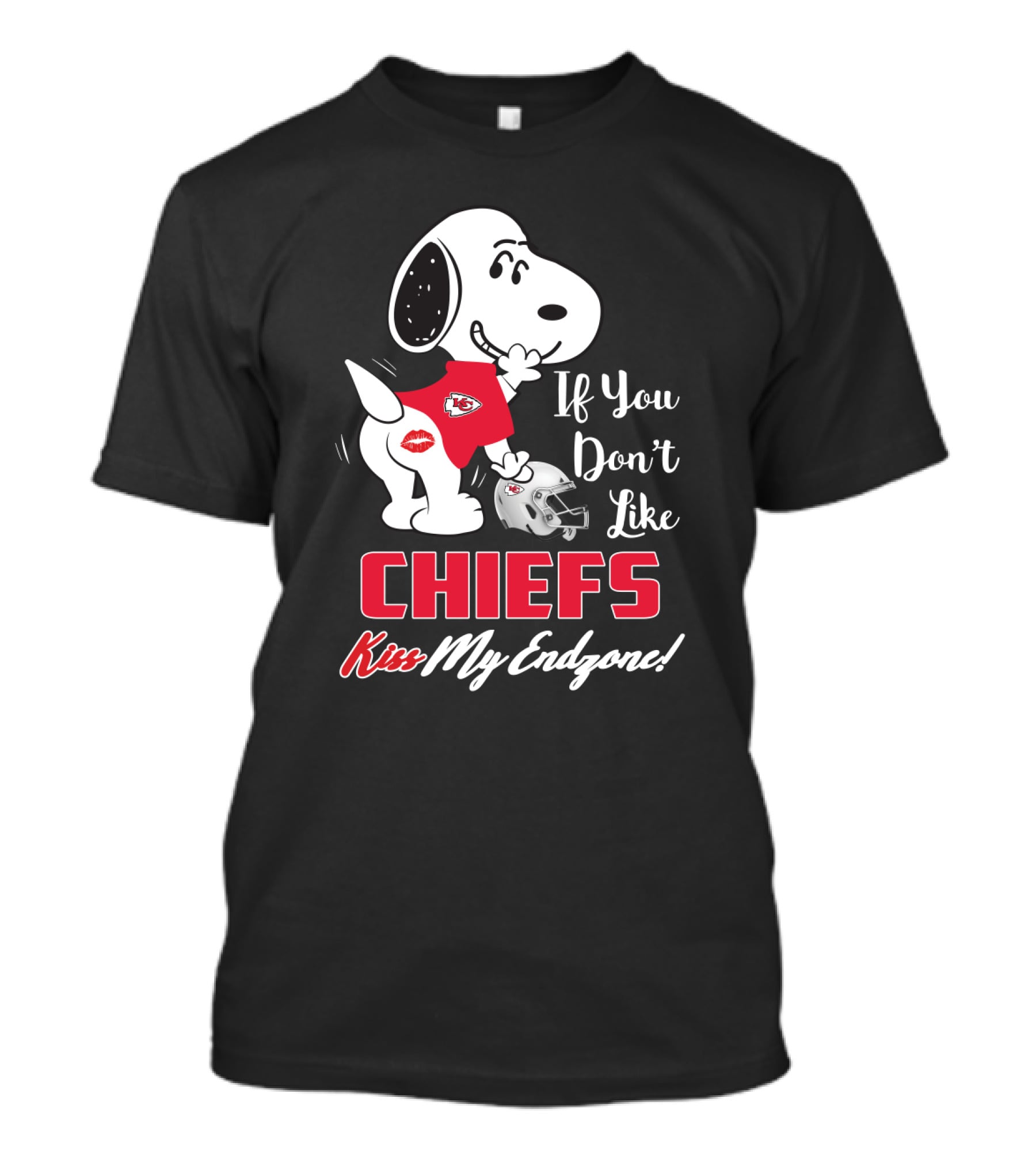 If You Don't Like Chiefs Kiss My Endzone Snoopy Kansas City Chiefs Fans T-Shirt