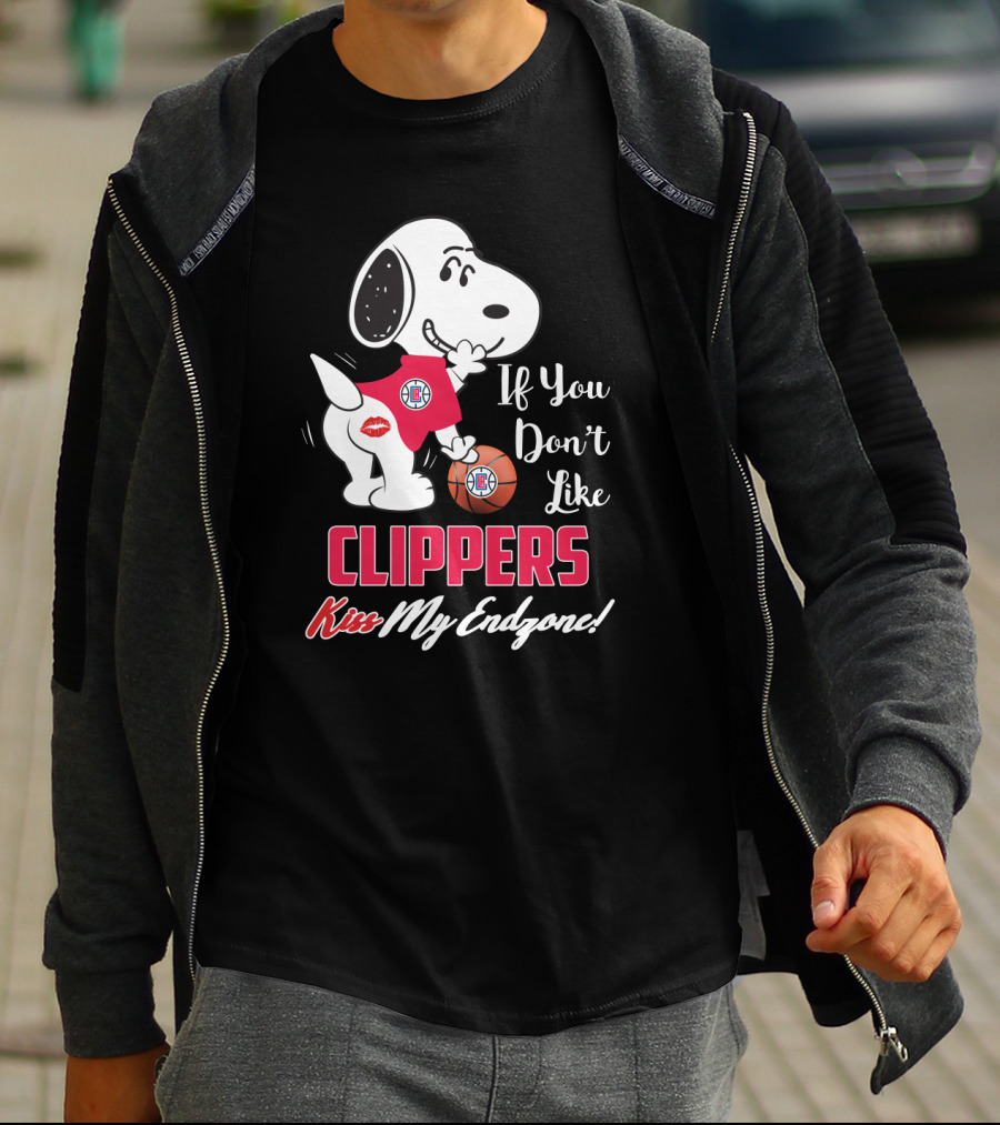 Snoopy If You Don't Like Clippers Kiss My Endzone T-Shirt