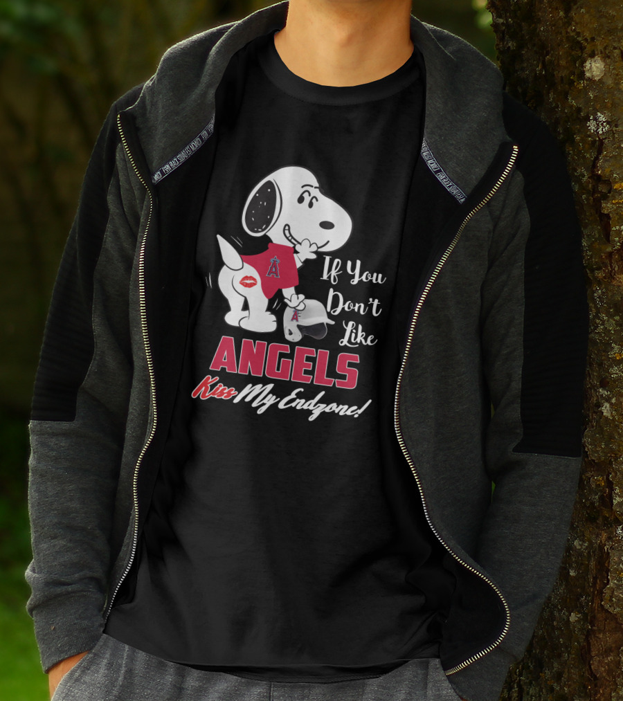 If You Don't Like Angels Snoopy Kiss My Endzone Los Angeles Angels T-Shirt