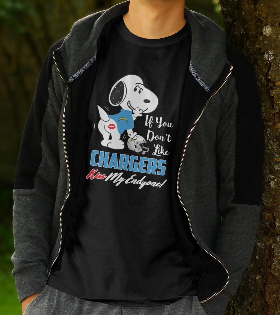 Snoopy Los Angeles Chargers If You Don't Like Chargers Kiss My Endzone T-Shirt