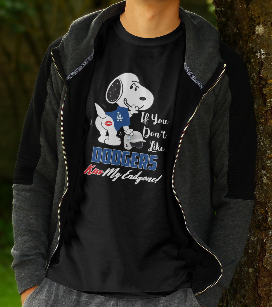Snoopy If You Don't Like Dodgers Kiss My Endzone Peanuts Los Angeles Dodgers T-Shirt