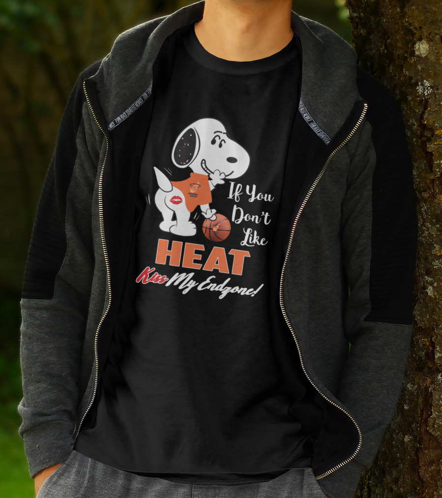 If You Don't Like Heat Kiss My Endzone Snoopy Miami Heat Fans T-Shirt