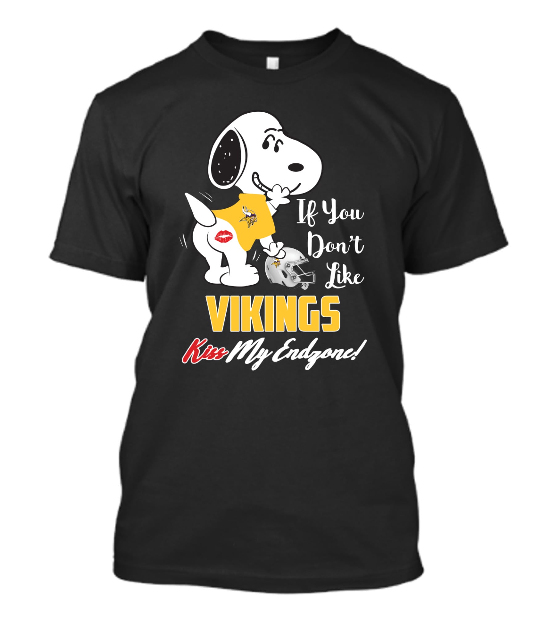 Snoopy If You Don’t Like Vikings Kiss My Endzone Minnesota Vikings Fans T-Shirt