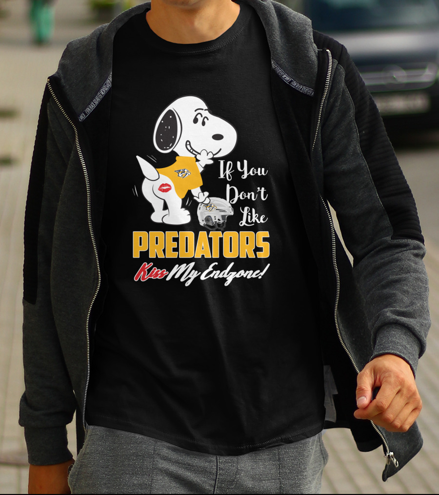 Snoopy Nashville Predators If You Don't Like Predators Kiss My Endzone T-Shirt