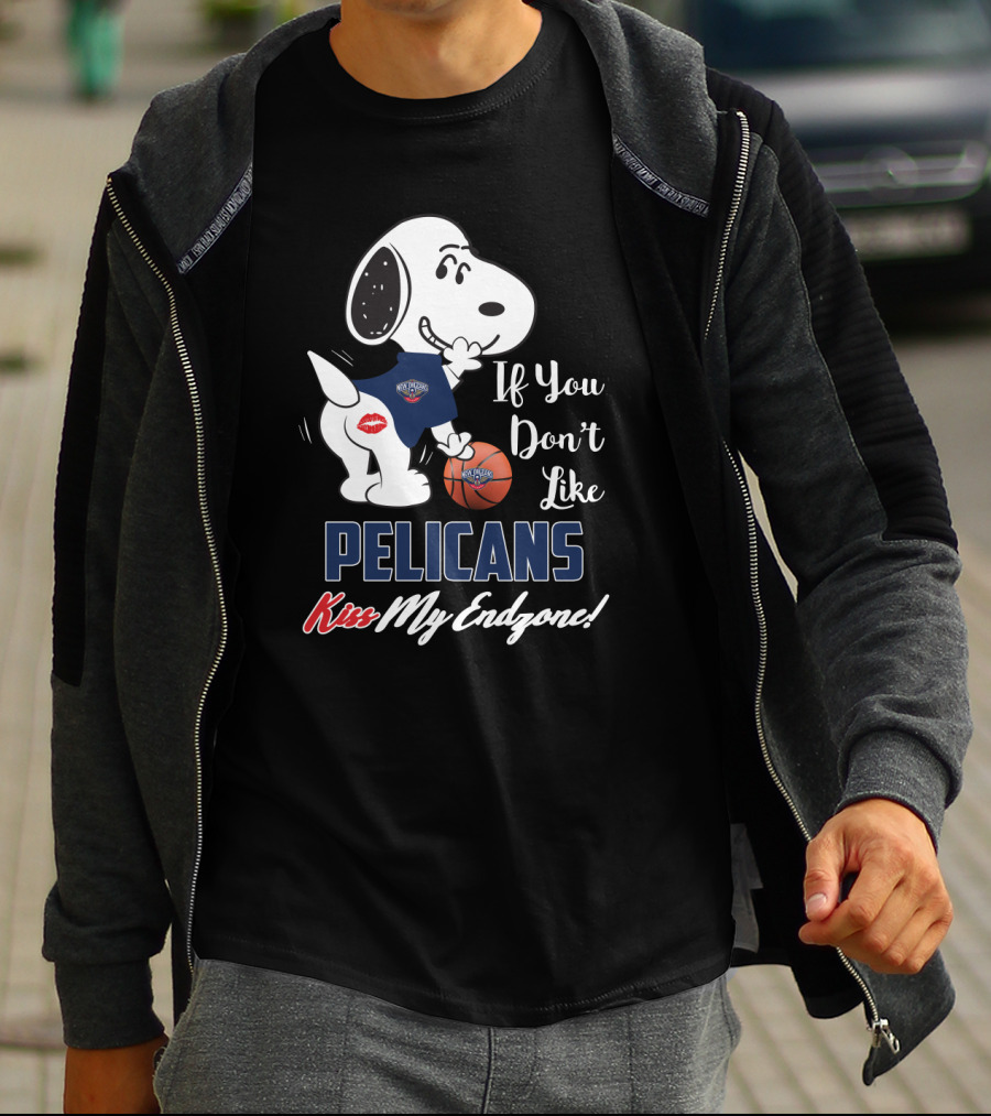 Snoopy If You Don't Like Pelicans Kiss My Endzone Basketball T-Shirt